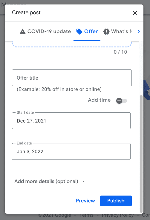 Compania mea pe Google creeaza postare